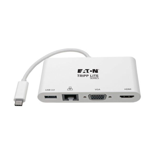 3dfeddf7299a12f3cfbe7ee8f5eda1e3 Tripp Lite series USB-C Multiport Adapter - 4K HDMI, VGA, USB 3.x (5Gbps) Hub Port, GbE, HDCP, White