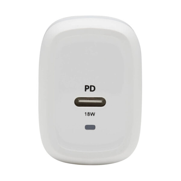 Tripp Lite series Compact USB-C Wall Charger with USB-C to Lightning Cable - 18W PD Charging, GaN Technology, White