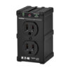 Tripp Lite series Isobar 2-Outlet Surge Protector, Direct Plug-In, 1410 Joules, Diagnostic LEDs, Black Metal Housing