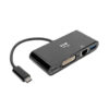 3eb606e988948393262607b92ece4e54 Tripp Lite series USB-C Multiport Adapter, DVI, USB 3.x (5Gbps) Hub Port, Gbe and PD Charging, Black