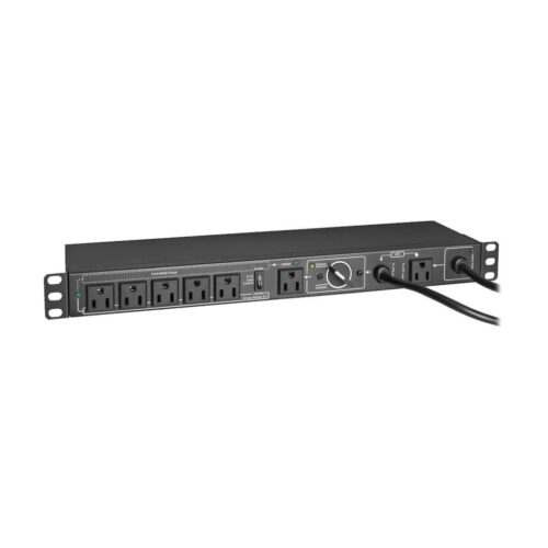 Tripp Lite series 100-125V 12A Single-Phase Hot-Swap PDU with Manual Bypass - 6 NEMA 5-15R Outlets, 2 5-15P Inputs, 1U Rack/Wall