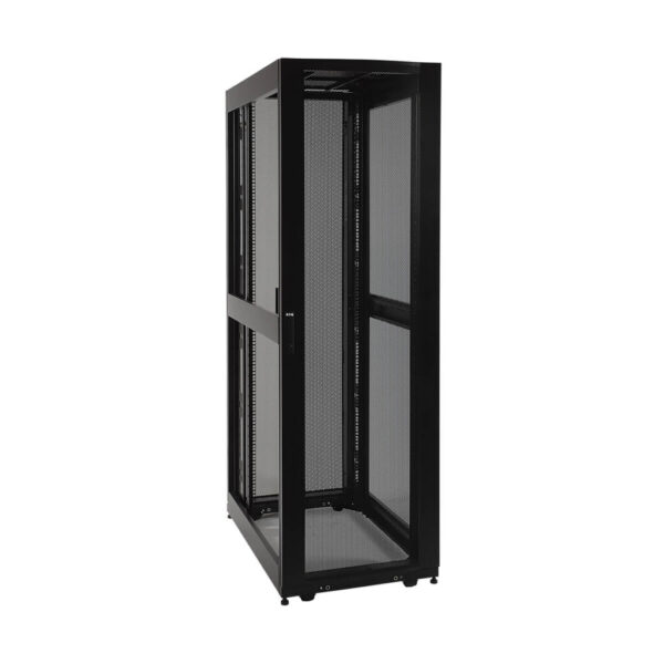 Tripp Lite series 42U SmartRack Shallow-Depth Rack Enclosure Cabinet, Threaded 10-32 Mounting Holes with doors & side panels