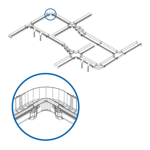 Tripp Lite series Toolless Horizontal 90-Degree Elbow for Fiber Routing System, 120 mm (5 in.)