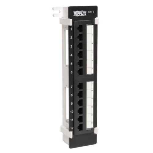 Tripp Lite series 12-Port Cat6/Cat5 Wall-Mount Vertical 110 Patch Panel, TAA