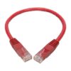 3f29b8be72578fd811e9ca3ded01db43 Tripp Lite series Cat6 Gigabit Molded (UTP) Ethernet Cable (RJ45 M/M), PoE, Red, 1 ft. (0.31 m)