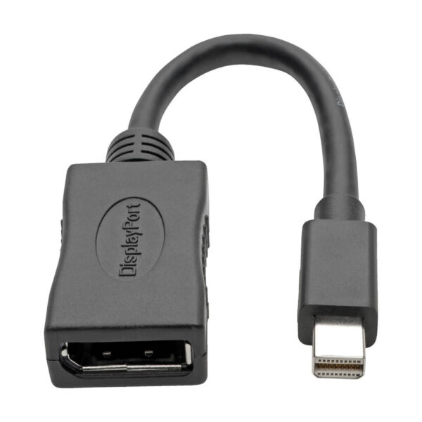 Tripp Lite series Keyspan Mini DisplayPort to DisplayPort Adapter, 4K 60 Hz, Black (M/F), 6-in. (15.24 cm)
