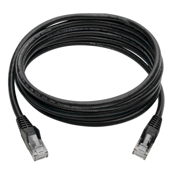 Tripp Lite series Cat6 Gigabit Snagless Molded (UTP) Ethernet Cable (RJ45 M/M), PoE, Black, 8 ft. (2.43 m)