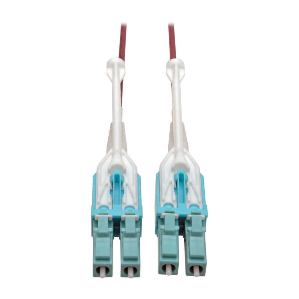 Tripp Lite series 10G Duplex Multimode 50/125 OM4 LSZH Fiber Optic Cable (LC/LC), Push/Pull Tabs, Magenta, 6 m