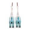 Tripp Lite series 10G Duplex Multimode 50/125 OM4 LSZH Fiber Optic Cable (LC/LC), Push/Pull Tabs, Magenta, 5 m