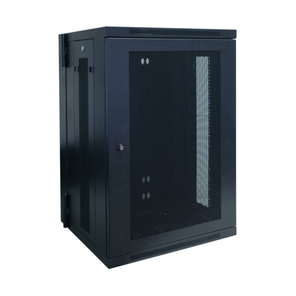 Tripp Lite series SmartRack 18U Low-Profile Switch-Depth Wall-Mount Rack Enclosure Cabinet, Hinged Back