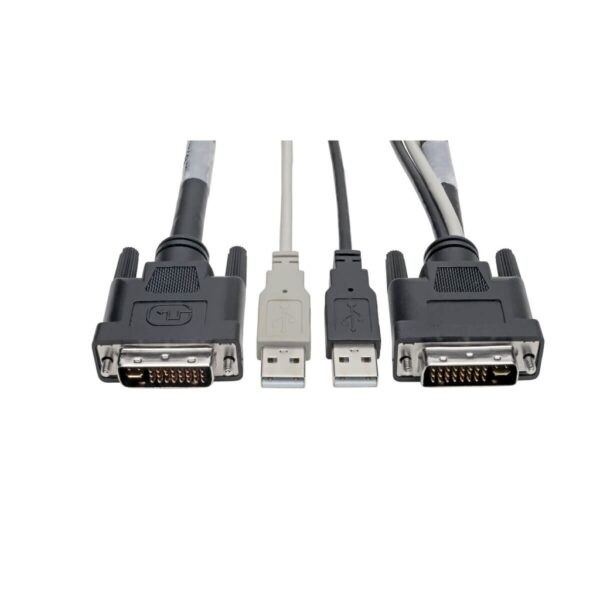 Tripp Lite series DVI to USB-A Dual KVM Cable Kit - (2x Male/2x Male), 1920 x 1200 (1080p) @ 60 Hz, 10 ft. (3.05 m)
