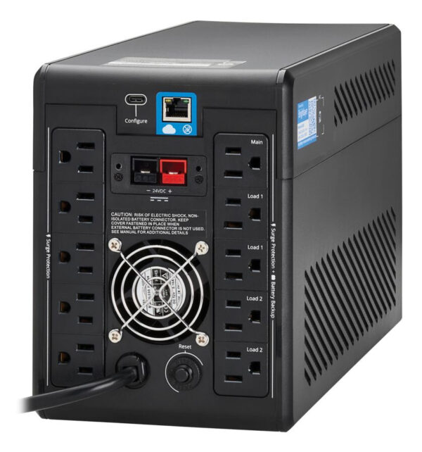 Tripp Lite 1.44kVA 1kW 120V Line-Interactive Cloud-Connected UPS - 10 5-15R Outlets (5 Surge-Only), LCD, 5-15P Plug, Tower - SMART1500LCDTXC