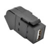 Tripp Lite series USB 2.0 All-in-One Keystone/Panel Mount Angled Coupler (F/F), Black