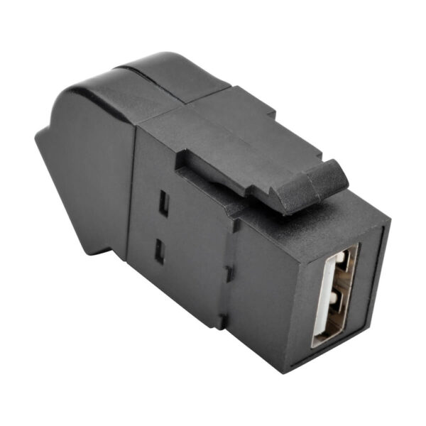 Tripp Lite series USB 2.0 All-in-One Keystone/Panel Mount Angled Coupler (F/F), Black