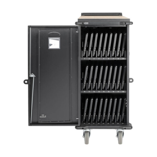 41253bb22043d6af20100375a18bb243 Tripp Lite series 27-Device AC Charging Cart for Laptops and Chromebooks - 120V, NEMA 5-15P, 10 ft. (3.05 m) Cord, Black