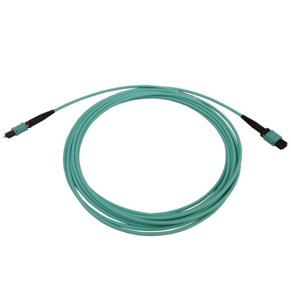 41316d5cf999816a88efb9cc89c6bf82 Tripp Lite series 40/100/400G Multimode 50/125 OM3 Fiber Optic Cable (12F MTP/MPO-PC M/F), LSZH, Aqua, 5 m (16.4 ft.)
