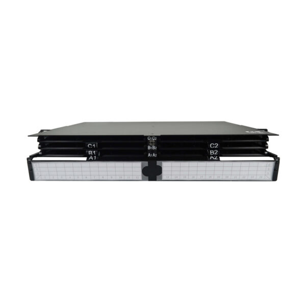 Tripp Lite series High-Density Panel Fiber Splice Enclosure - 6 Splicing Cassettes, 144 LC/APC SM 0.9 mm, 1.5 m Pigtail, 1U Rack