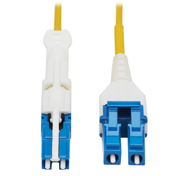 Tripp Lite series 400G Duplex Singlemode 9/125 OS2 Fiber Optic Cable (CS-UPC/LC-UPC), Round LSZH Jacket, Yellow, 10 m
