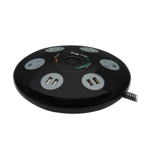 Tripp Lite series Conference Power Surge Protector - 4 NEMA 5-15R Outlets, 4 USB-A Ports, 6-ft. (1.83 m) Cord, Black