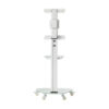 41ad2c721a4467e69aa4871a11415966 Tripp Lite series Premier Rolling TV Cart for 37” to 70” Displays, Frosted Glass Base and Shelf, Locking Casters, White