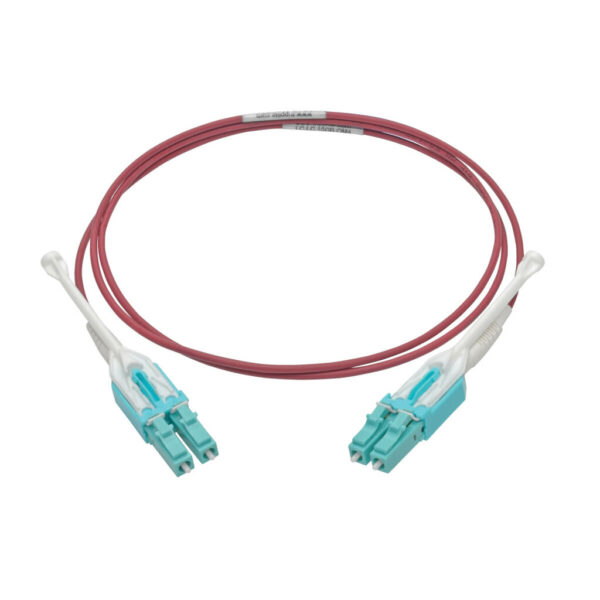 41d5293a75dd0268c8b53a1865769de6 Tripp Lite series 10G Duplex Multimode 50/125 OM4 LSZH Fiber Optic Cable (LC/LC), Push/Pull Tabs, Magenta, 1 m
