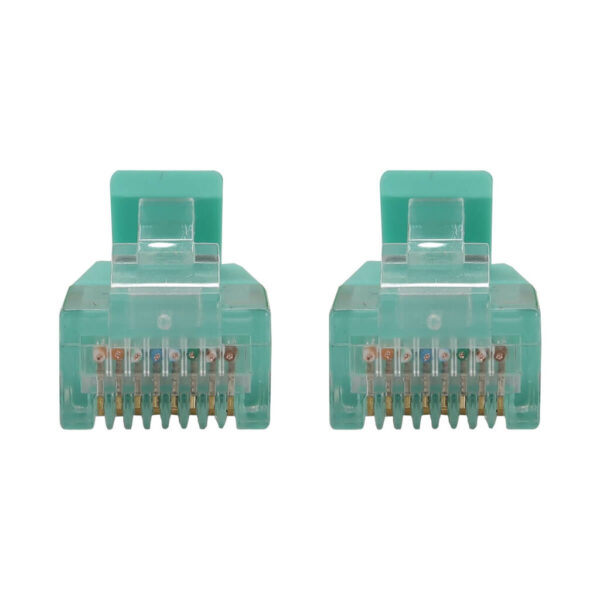 41da58df03f0048cdf263a65576c6262 Tripp Lite series Cat6a 10G Snagless Molded Slim UTP Ethernet Cable (RJ45 M/M), PoE, Aqua, 6 in. (15 cm)