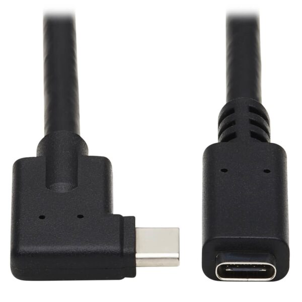 422046e373010b4ba6fcd60270869ff4 Tripp Lite series USB-C Extension Cable (M/F) - USB 3.2 Gen 2 (10Gbps), Thunderbolt 3 Compatible, Right-Angle Plug, 20 in. (0.5 m)