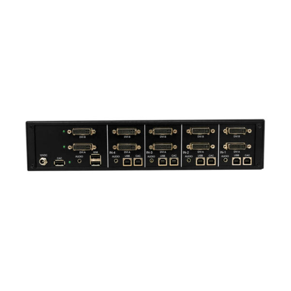 Secure KVM Switch, 4-Port, Dual Head, DVI to DVI, NIAP PP4.0, Audio, CAC, TAA