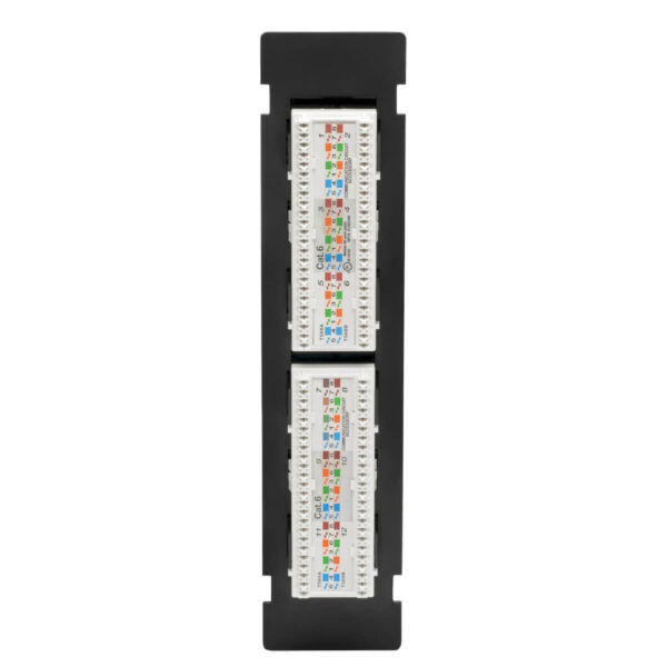 4280c2c667a4705046cbc496b0f48454 Tripp Lite series Cat6 Wall-Mount 12-Port Patch Panel - PoE+ Compliant, 110/Krone, 568A/B, RJ45 Ethernet, TAA