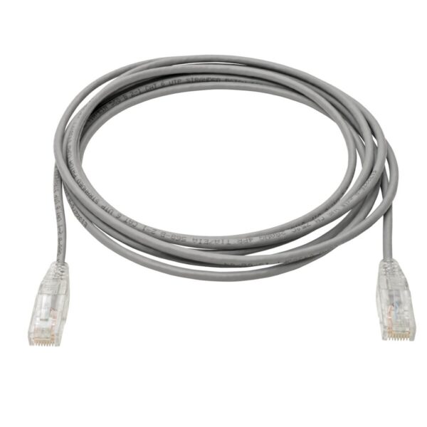 42a3268c90d02c2f69423a28f25949e6-1 Tripp Lite series Cat6 Gigabit Snagless Slim UTP Ethernet Cable (RJ45 M/M), PoE, Gray, 15 ft. (4.57 m)