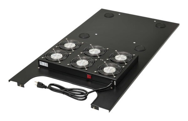 42dc9b007bdf0645aefd91d753ec13c1 Tripp Lite series SmartRack Roof-Mounted Fan Panel for Deep Rack Enclosure Cabinets - 6 120V Fans, 630 CFM, 5-15P Plug