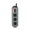 Tripp Lite series Industrial Power Strip, 3-Outlet, 9 ft. (2.7 m) Cord, NEMA 5-15P Plug, Switch Guard
