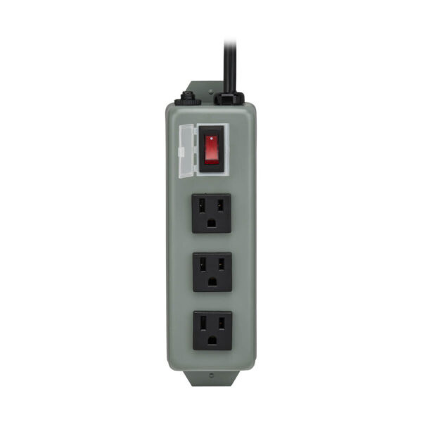 Tripp Lite series Industrial Power Strip, 3-Outlet, 9 ft. (2.7 m) Cord, NEMA 5-15P Plug, Switch Guard