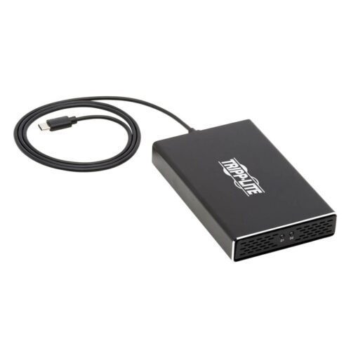 Tripp Lite series USB-C to Dual M.2 SATA SSD/HDD Enclosure Adapter - USB 3.1 Gen 2 (10 Gbps), Thunderbolt 3, UASP, RAID