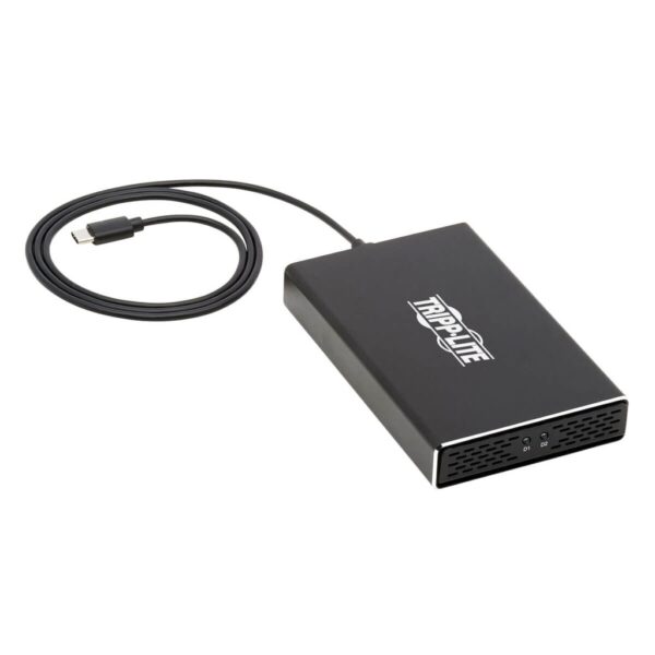 42f8b9a2e132767e50d8cbcfd7aa6bbf Tripp Lite series USB-C to Dual M.2 SATA SSD/HDD Enclosure Adapter - USB 3.1 Gen 2 (10 Gbps), Thunderbolt 3, UASP, RAID