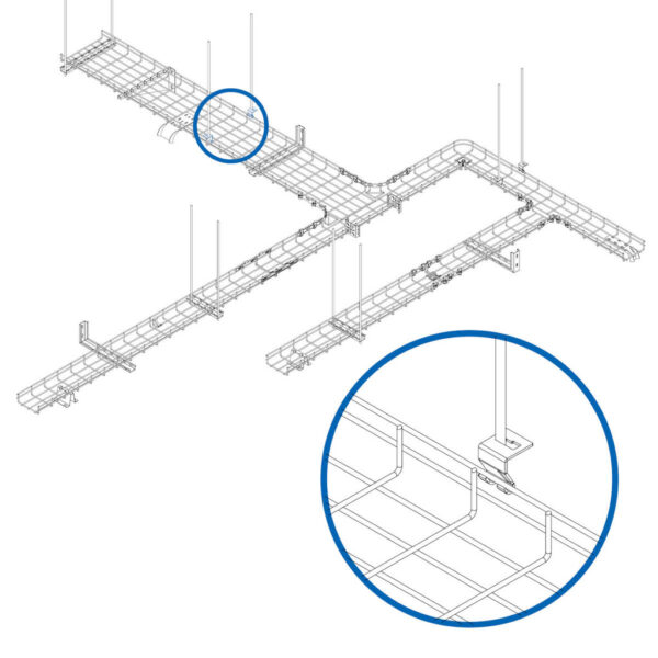 Tripp Lite series Ceiling Hanging Clip for Wire Mesh Cable Trays, 50 Pack