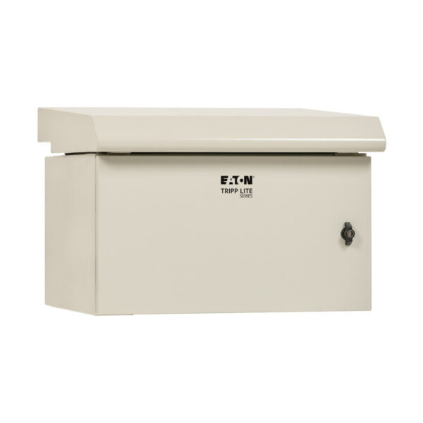 431901a5969afe4b7019597774832a65 Tripp Lite series SmartRack Industrial Enclosure - NEMA 3R, Wall Mount, Metal, Locking, Hinged Back, Fan With Thermal Switch, 28 in. Depth, 9U, Gray