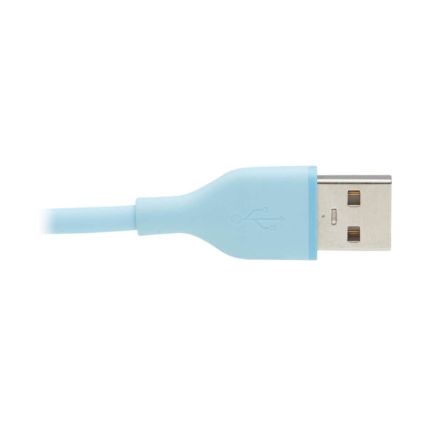 Tripp Lite series Safe-IT USB-A to USB-C Antibacterial Cable, USB 2.0, Ultra Flexible (M/M), Light Blue, 6 ft. (1.8 m)