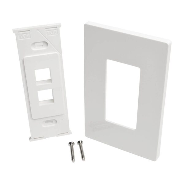 4347cc7592b1314d1b5b749be5c07f23 Tripp Lite series 2-Port Keystone Single-Gang Faceplate, White, TAA