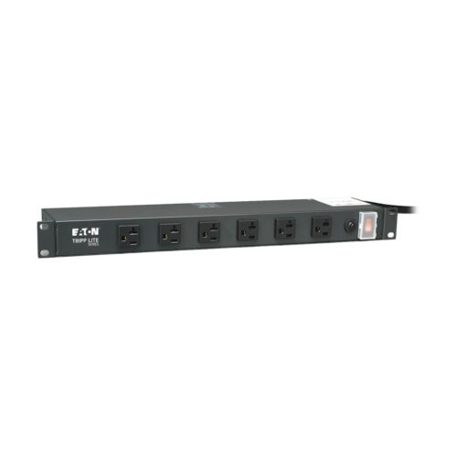 Tripp Lite series 1U Rack-Mount Power Strip, 120V, 20A, 5-20P, 12 Outlets (6 Front-Facing, 6-Rear-Facing) 15 ft. (4.57 m) Cord