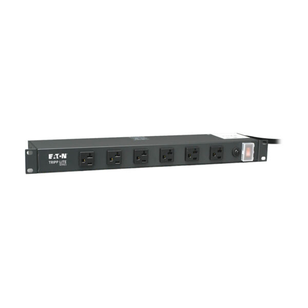 Tripp Lite series 1U Rack-Mount Power Strip, 120V, 20A, 5-20P, 12 Outlets (6 Front-Facing, 6-Rear-Facing) 15 ft. (4.57 m) Cord