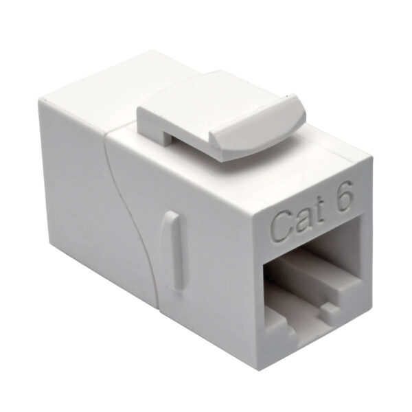 Tripp Lite series Cat6 Straight-Through Modular In-Line Snap-In Coupler (RJ45 F/F), White, TAA