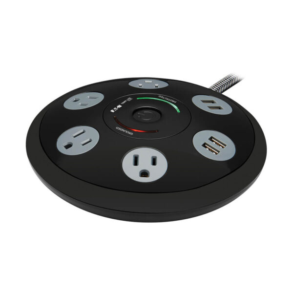 437c9a39a95c401dfa87f89c506ad32b Tripp Lite series Conference Power Surge Protector - 4 NEMA 5-15R Outlets, 4 USB-A Ports, 6-ft. (1.83 m) Cord, Black