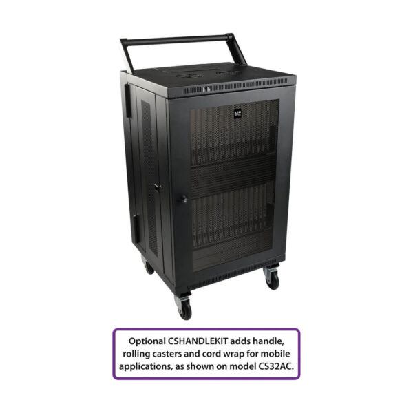Tripp Lite series Mobile Cart Conversion Kit with Handle, Casters and Power Cord Manager for Tablet/Chromebook Charging Stations