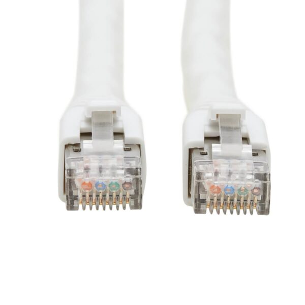 43f1ee1587bb3102999ca11c8820f10e-1 Tripp Lite series Cat8 25G/40G Certified Snagless Shielded S/FTP Ethernet Cable (RJ45 M/M), PoE, White, 6 ft. (1.83 m), TAA