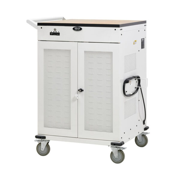 Tripp Lite Safe-IT 36-Device UV Charging Cart for Laptops and Chromebooks, 120V, 5-15P, 10 ft. Cord, Antimicrobial, White - CSC36VACUVC