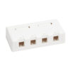 4447ff66ffc83ba9e351674bfddcd4a9 Tripp Lite series Surface-Mount Box for Keystone Jacks - 4 Ports, White, TAA