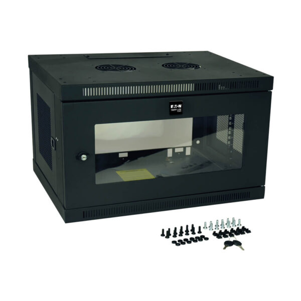 Tripp Lite series SmartRack 6U Low-Profile Switch-Depth Wall-Mount Mini Rack Enclosure with Clear Acrylic Window