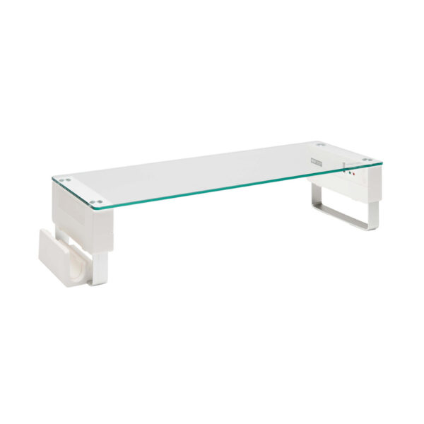 Tripp Lite series Monitor Riser for Desk - Height Adjustable, Glass Top, USB and Audio Ports