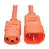 4500f116474f5240baa4b6062293bf3e Tripp Lite series PDU Power Cord, C13 to C14 - 10A, 250V, 18 AWG, 3 ft. (0.91 m), Orange